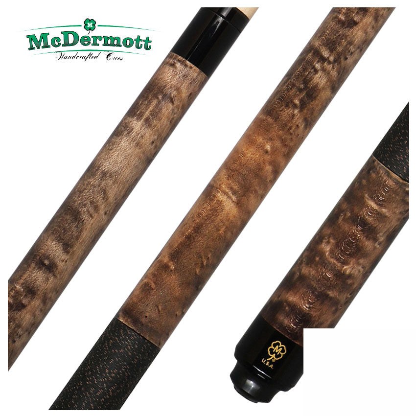 McDermott GS Series Double Washed Gray and Natural Walnut Stained Birdseye Maple Pool Cue - GS07