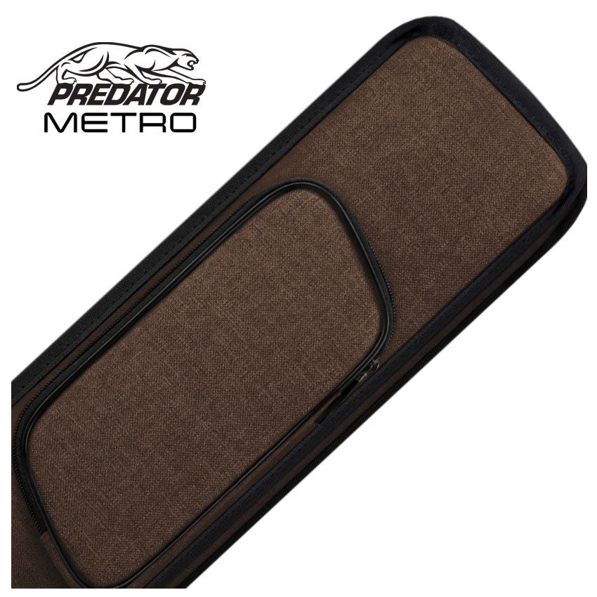 Predator Metro Nylon Brown Top Zip 2x4 Hard Pool Cue Case - NYL2B4SBRNH