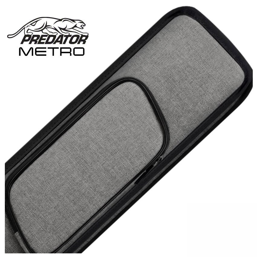 Predator Metro Nylon Grey Top Zip 3x5 Hard Pool Cue Case - NYL3B5SLGRYH
