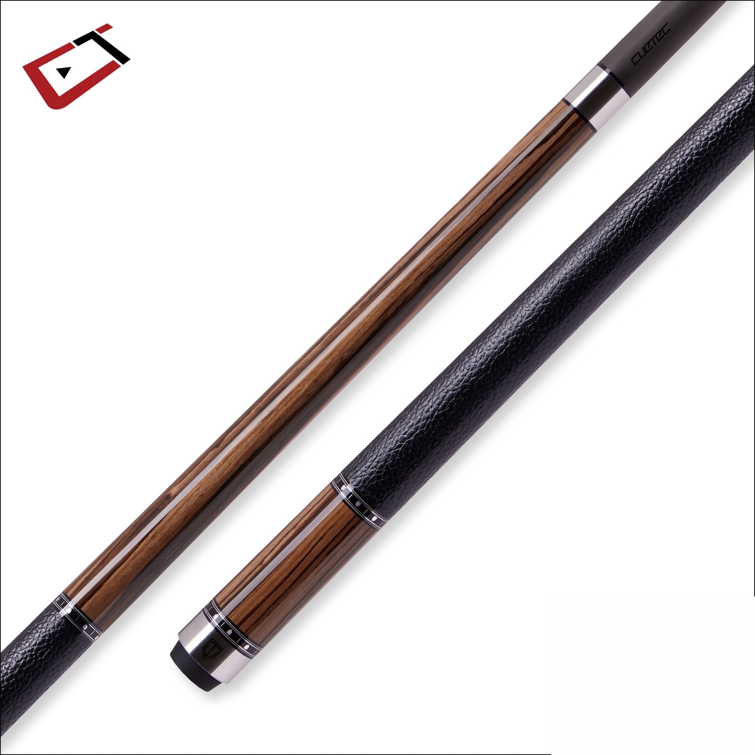 Cuetec Cynergy Truewood Ebony II Leather Wrap Pool Cue - 95-104LTW